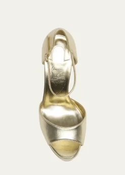 Christian Louboutin130mm Sandaloo Metallic Platform Sandals
