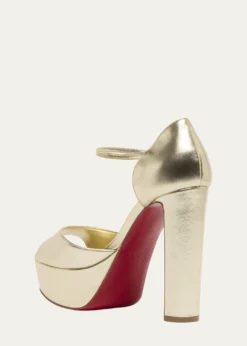 Christian Louboutin130mm Sandaloo Metallic Platform Sandals