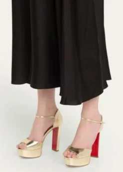 Christian Louboutin130mm Sandaloo Metallic Platform Sandals