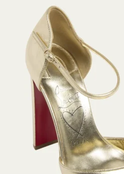 Christian Louboutin130mm Sandaloo Metallic Platform Sandals