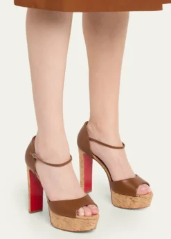 Christian Louboutin130mm Sandaloo Leather Platform Sandals
