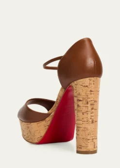 Christian Louboutin130mm Sandaloo Leather Platform Sandals