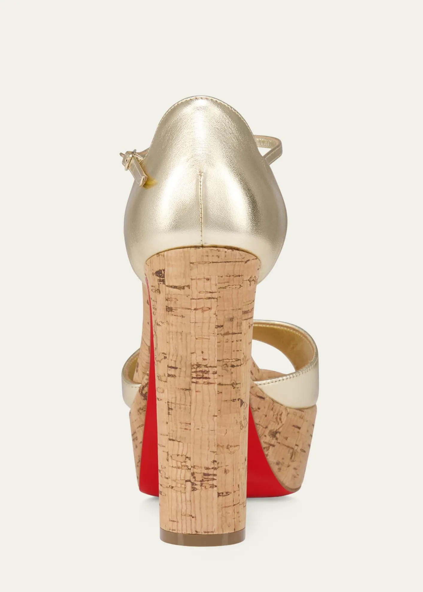 Christian Louboutin130mm Sandaloo Metallic Leather Platform Sandals