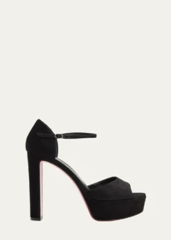 Christian Louboutin130mm Sandaloo Suede Platform Sandals