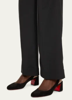 Christian Louboutin55mm So Jane Suede Slingback Pumps