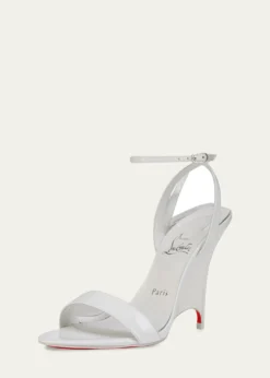 Christian Louboutin100mm Zeezeenella Patent Leather Wedge Sandals