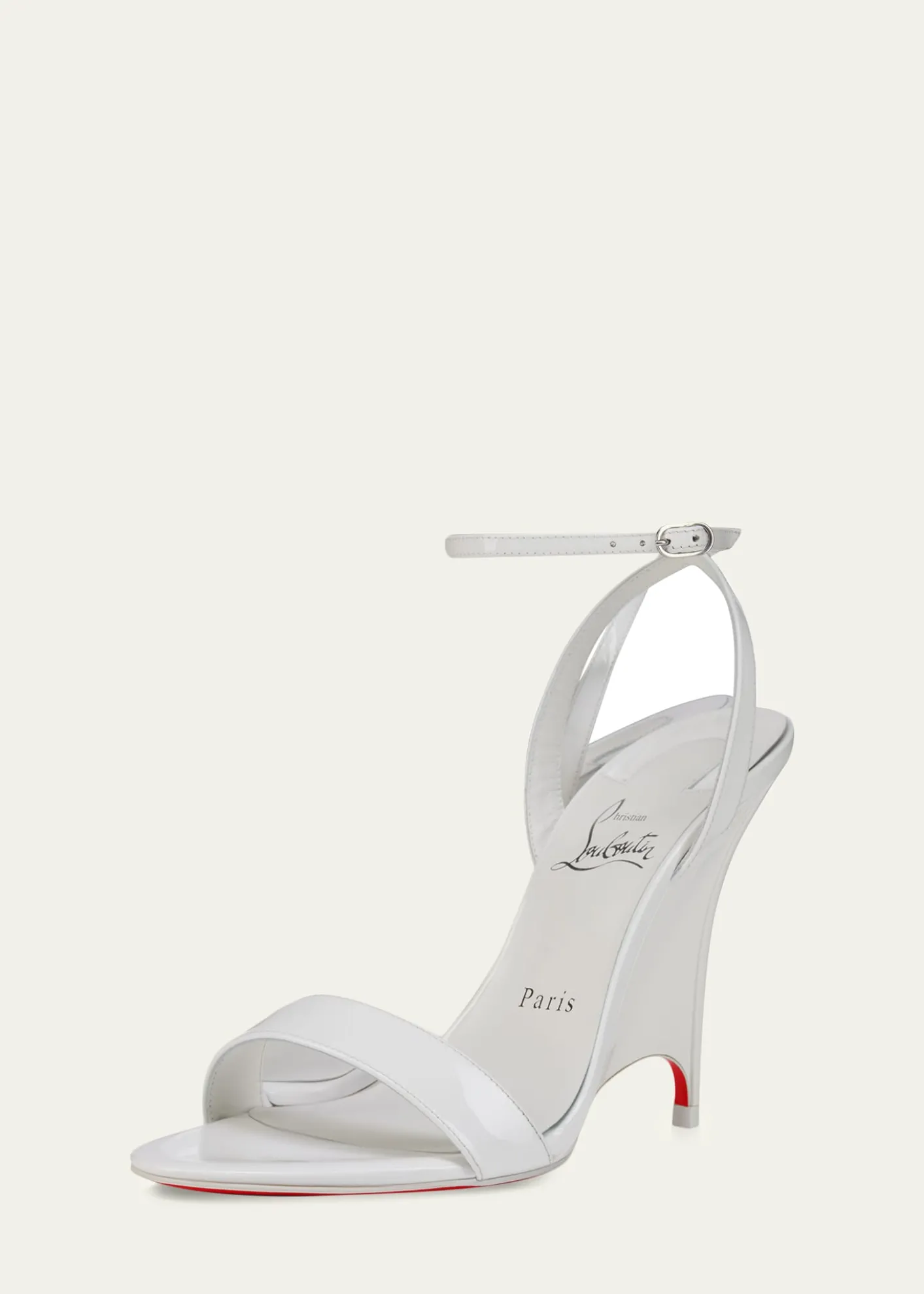 Christian Louboutin100mm Zeezeenella Patent Leather Wedge Sandals