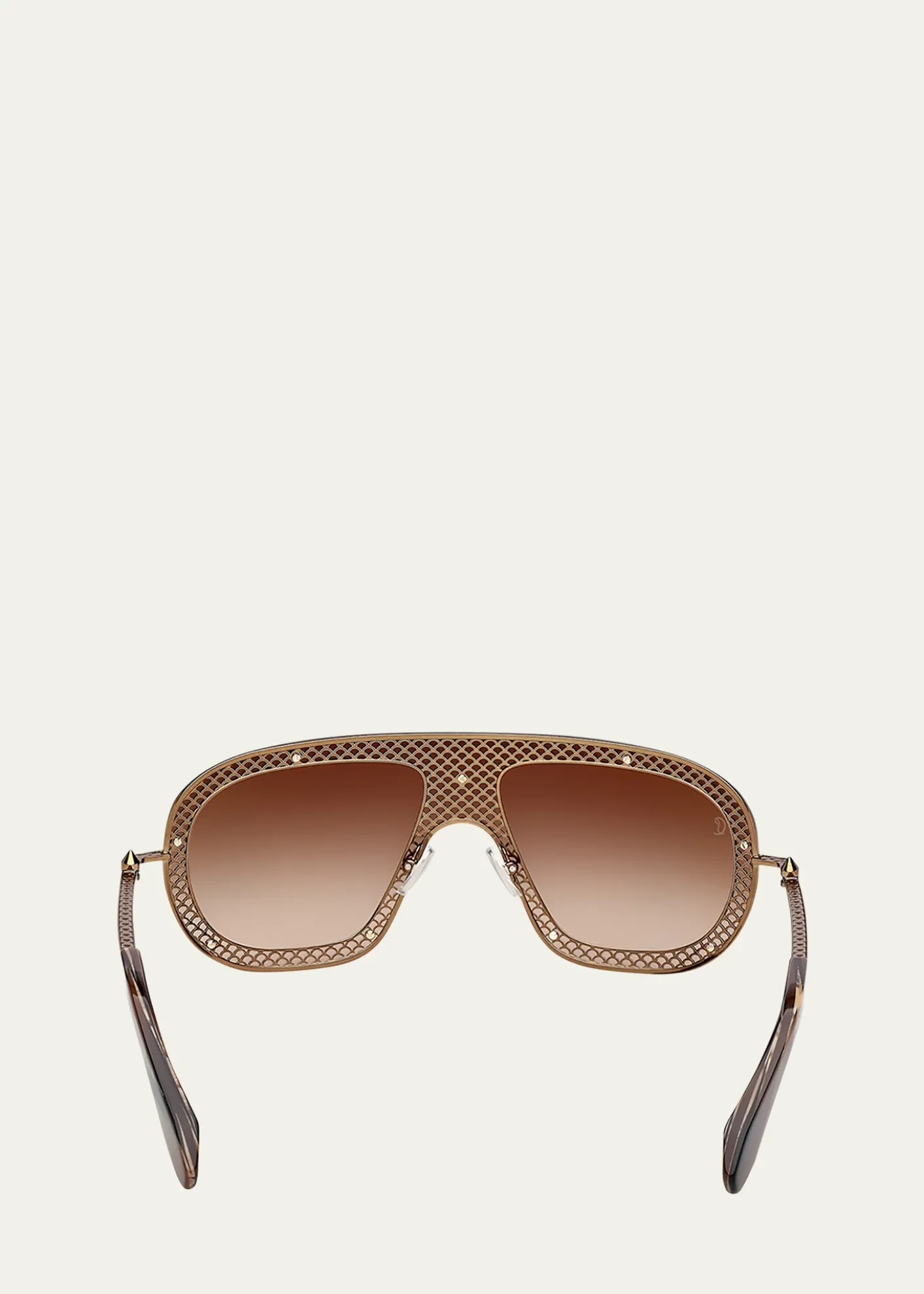 Christian LouboutinStudded Metal Shield Sunglasses