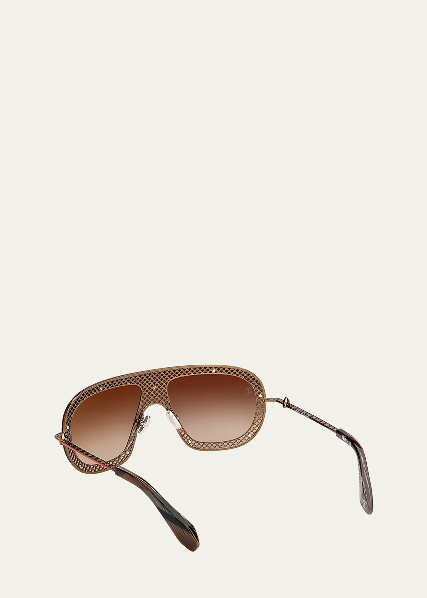 Christian LouboutinStudded Metal Shield Sunglasses