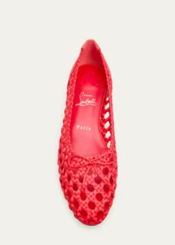 Christian LouboutinSweetie Jane Woven Silk Ballerina Flats
