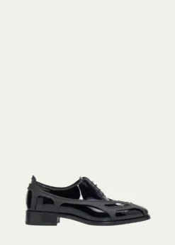 Christian Louboutinx Jaden Smith Men's Caged Patent Leather Oxfords