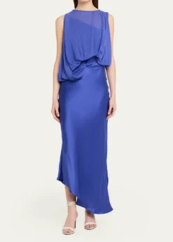 Christopher EsberCumulus Draped Sleeveless Midi Dress