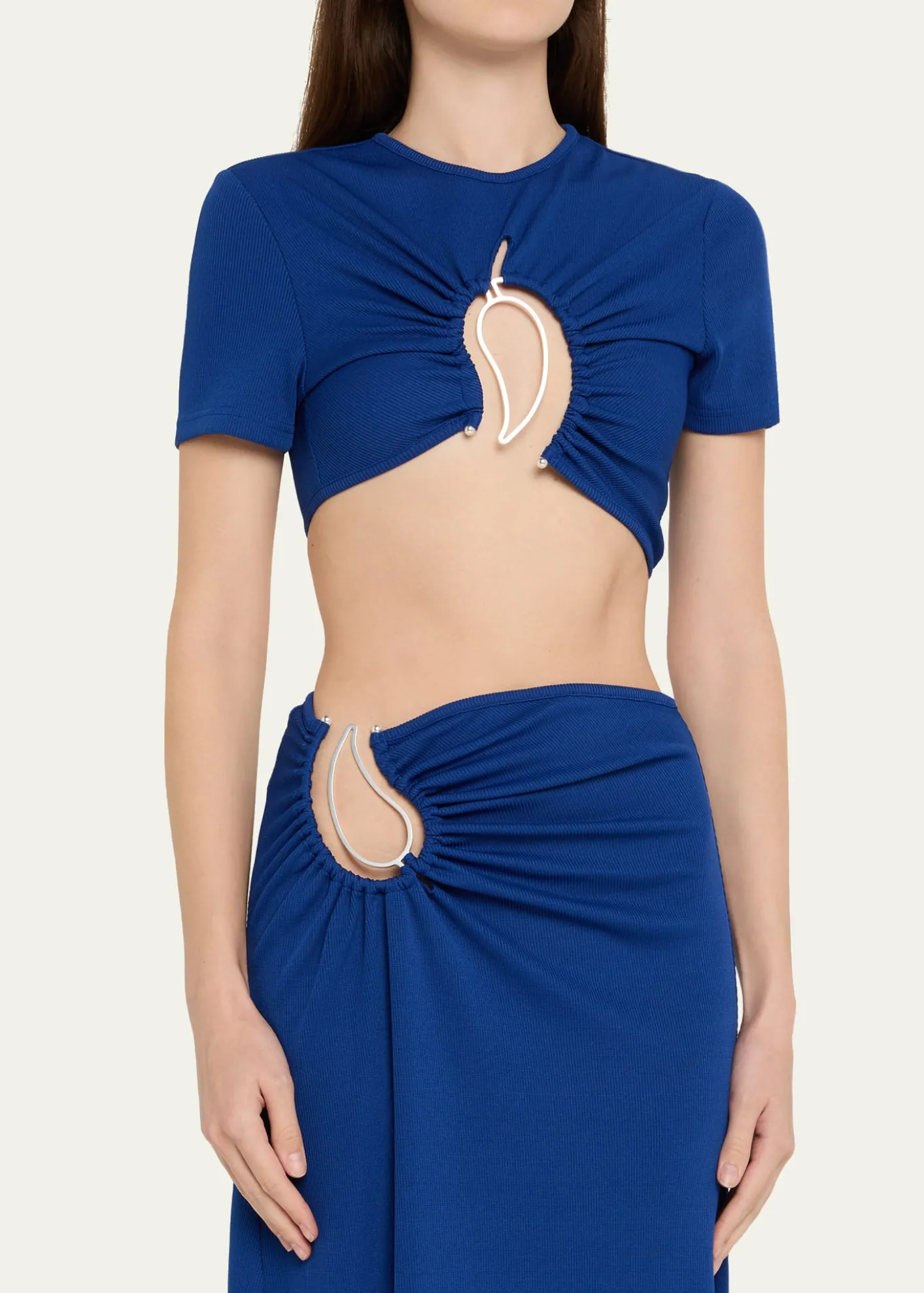 Christopher EsberPaisley Ruched Crop T-Shirt