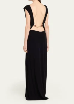 Christopher EsberTortoiseshell Chain Jersey Maxi Dress