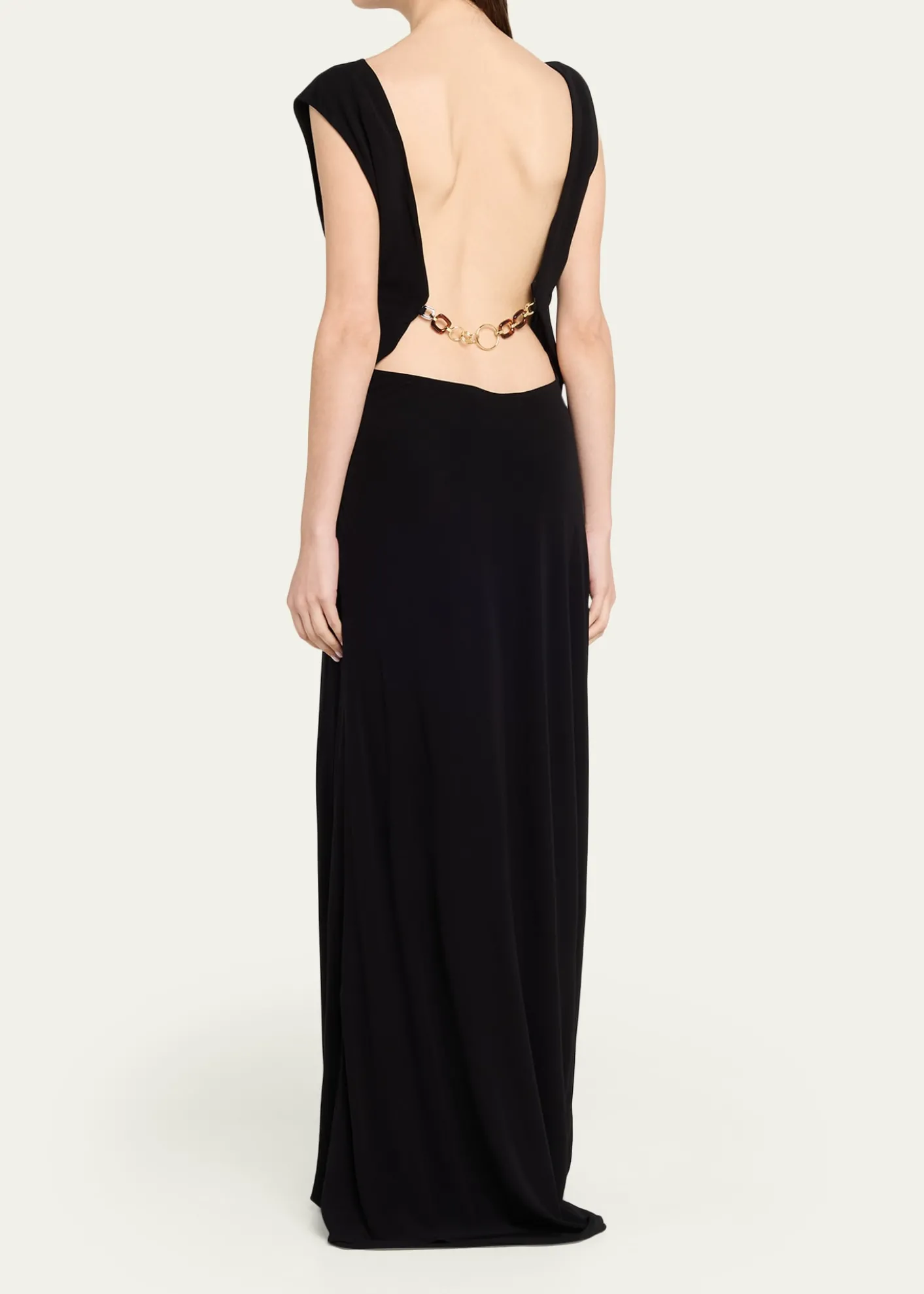 Christopher EsberTortoiseshell Chain Jersey Maxi Dress