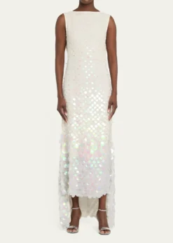 CHRISTOPHER JOHN ROGERSEmbellished Silk High-Low Dress