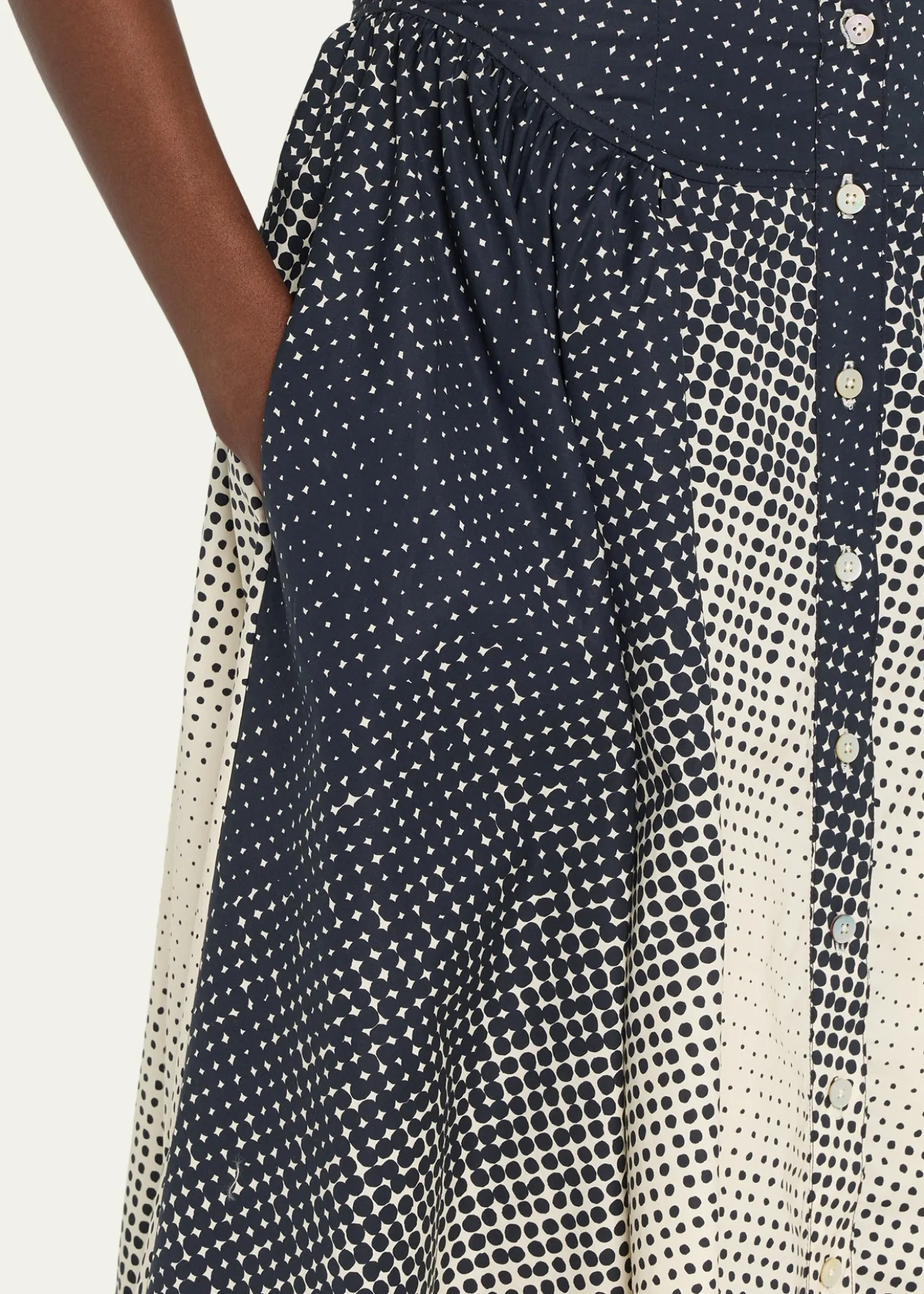 CHRISTOPHER JOHN ROGERSHalftone Wiggle Dot Cotton Shirtdress