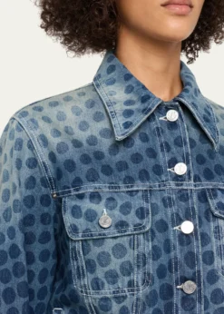CHRISTOPHER JOHN ROGERSHalftone Wiggle Dot Denim Jacket