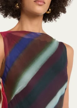 CHRISTOPHER JOHN ROGERSLouie Striped Cowl Low Back Maxi Dress