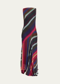 CHRISTOPHER JOHN ROGERSLouie Striped Cowl Low Back Maxi Dress