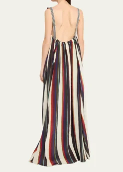 CHRISTOPHER JOHN ROGERSMorris Stripe Sleeveless Maxi Dress