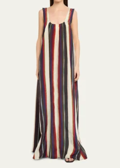 CHRISTOPHER JOHN ROGERSMorris Stripe Sleeveless Maxi Dress