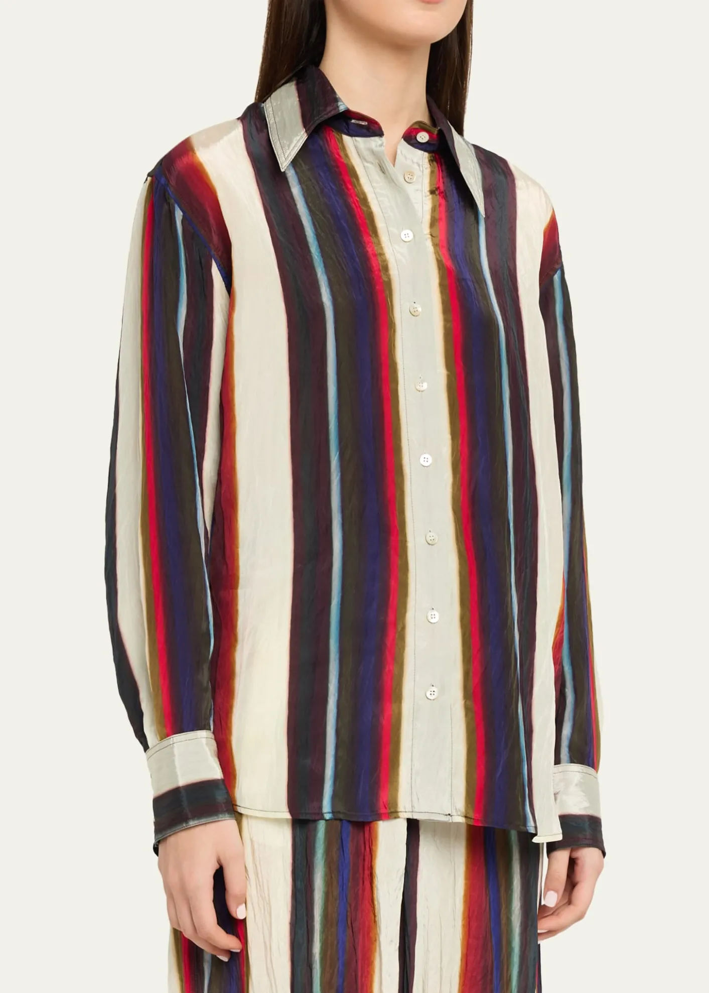 CHRISTOPHER JOHN ROGERSMorris Striped Satin Button-Down Shirt