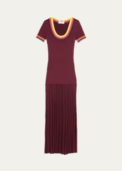 CHRISTOPHER JOHN ROGERSSaucer Neck Short-Sleeve Maxi Dress