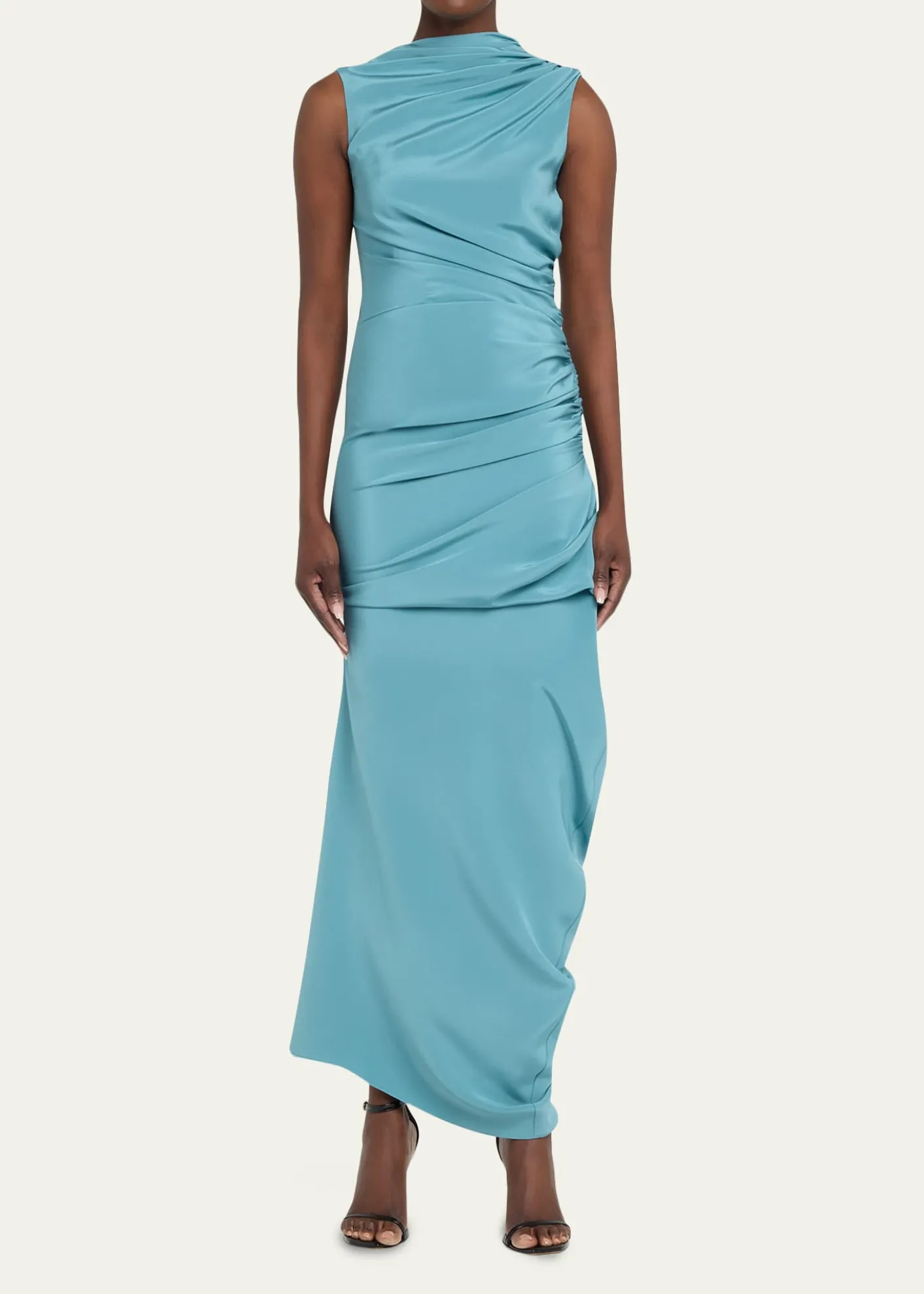 CHRISTOPHER JOHN ROGERSSilk Yanked Long Column Gown