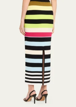 CHRISTOPHER JOHN ROGERSStriped Knit Body-Con Midi Skirt
