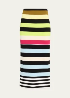 CHRISTOPHER JOHN ROGERSStriped Knit Body-Con Midi Skirt