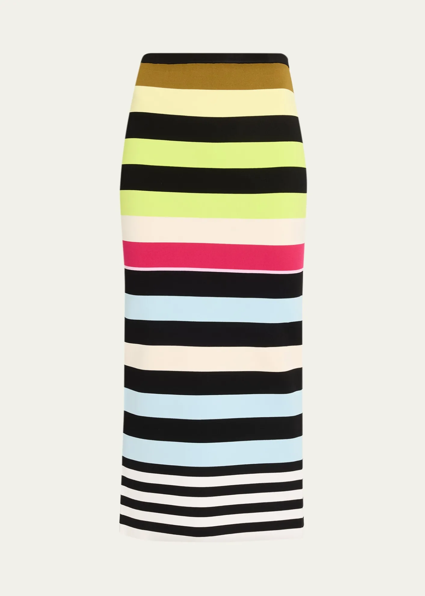CHRISTOPHER JOHN ROGERSStriped Knit Body-Con Midi Skirt