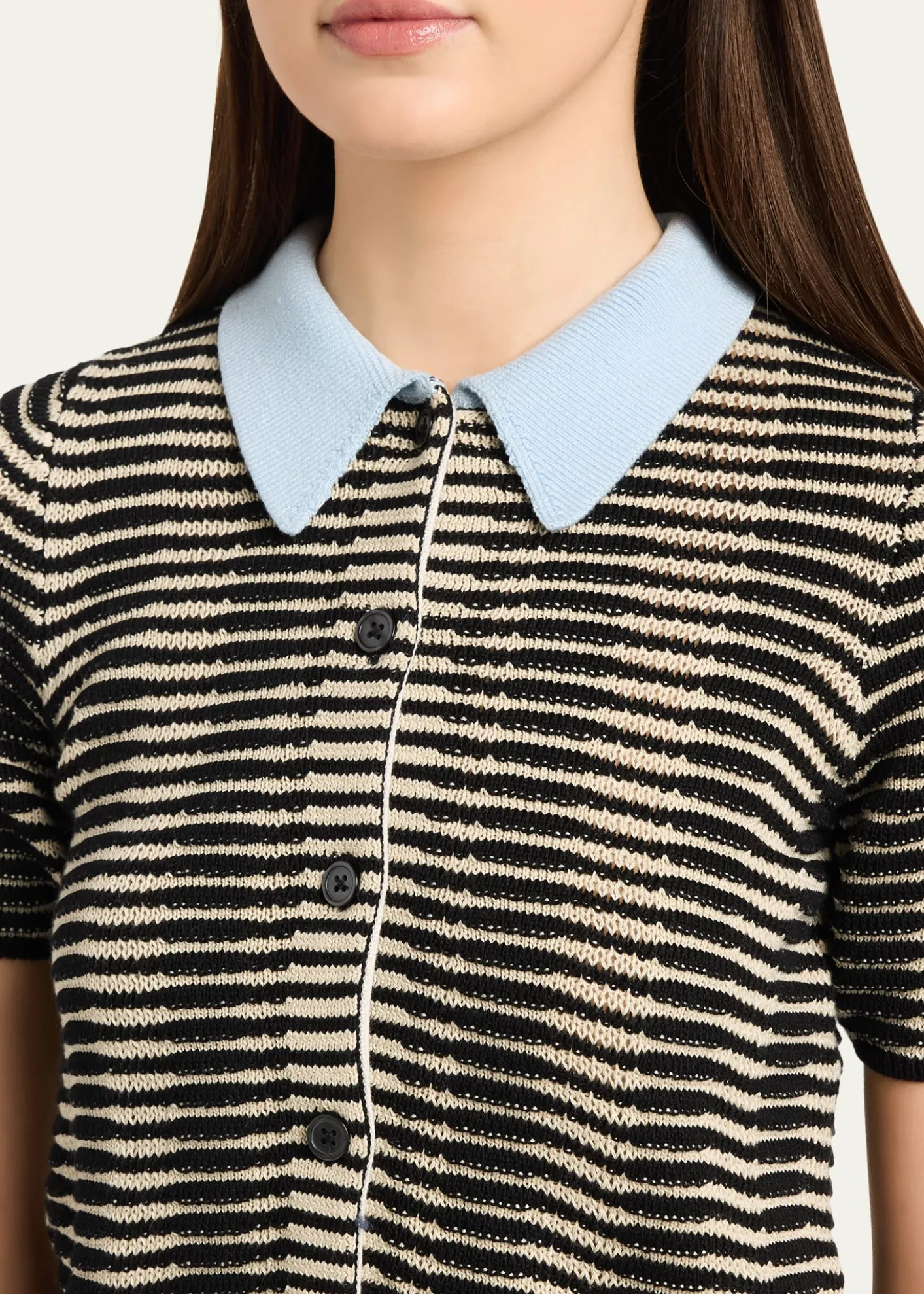 CHRISTOPHER JOHN ROGERSWave Knit Short-Sleeve Polo Shirt