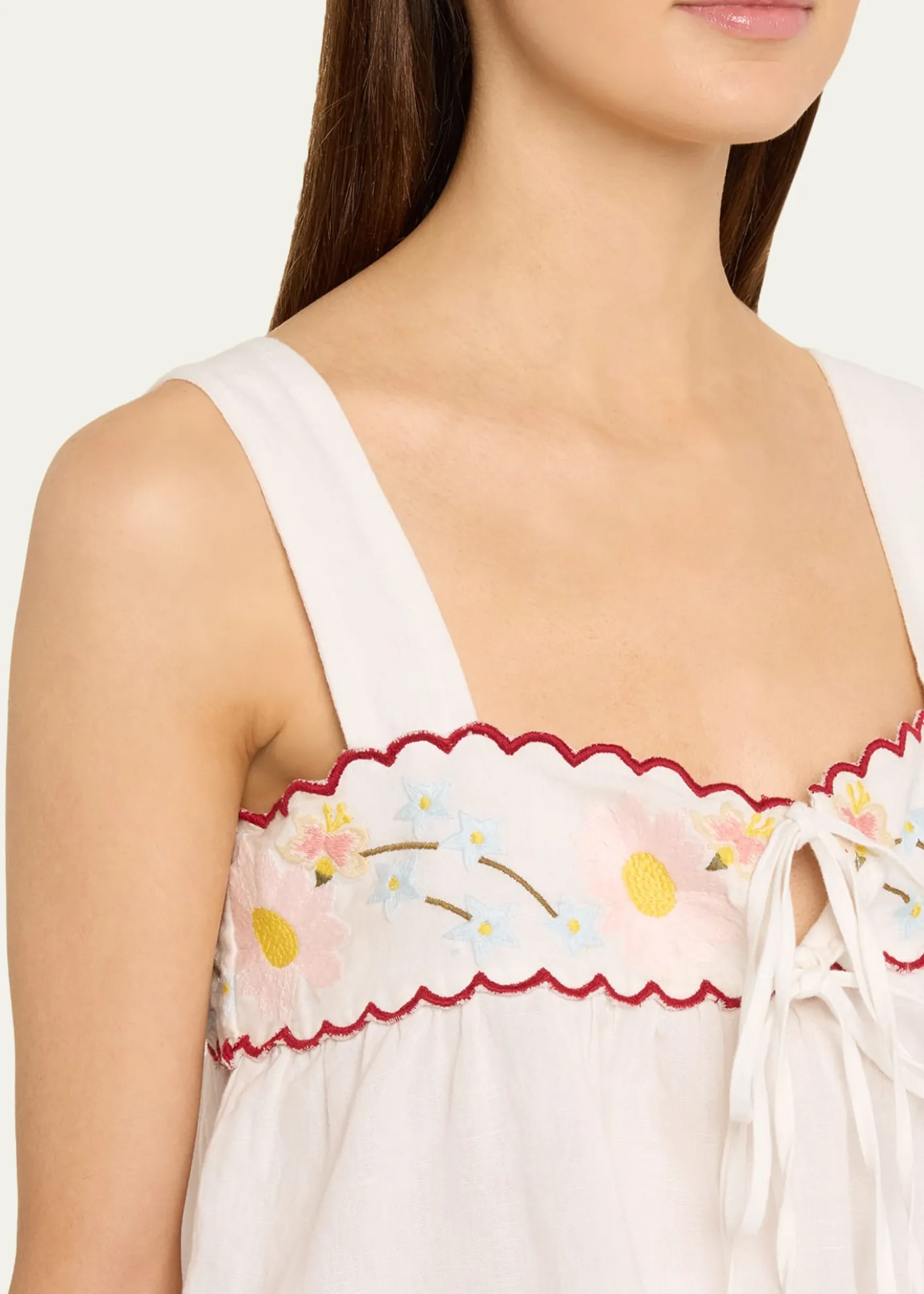 Ciao LuciaAnder Embroidered Cotton-Blend Top