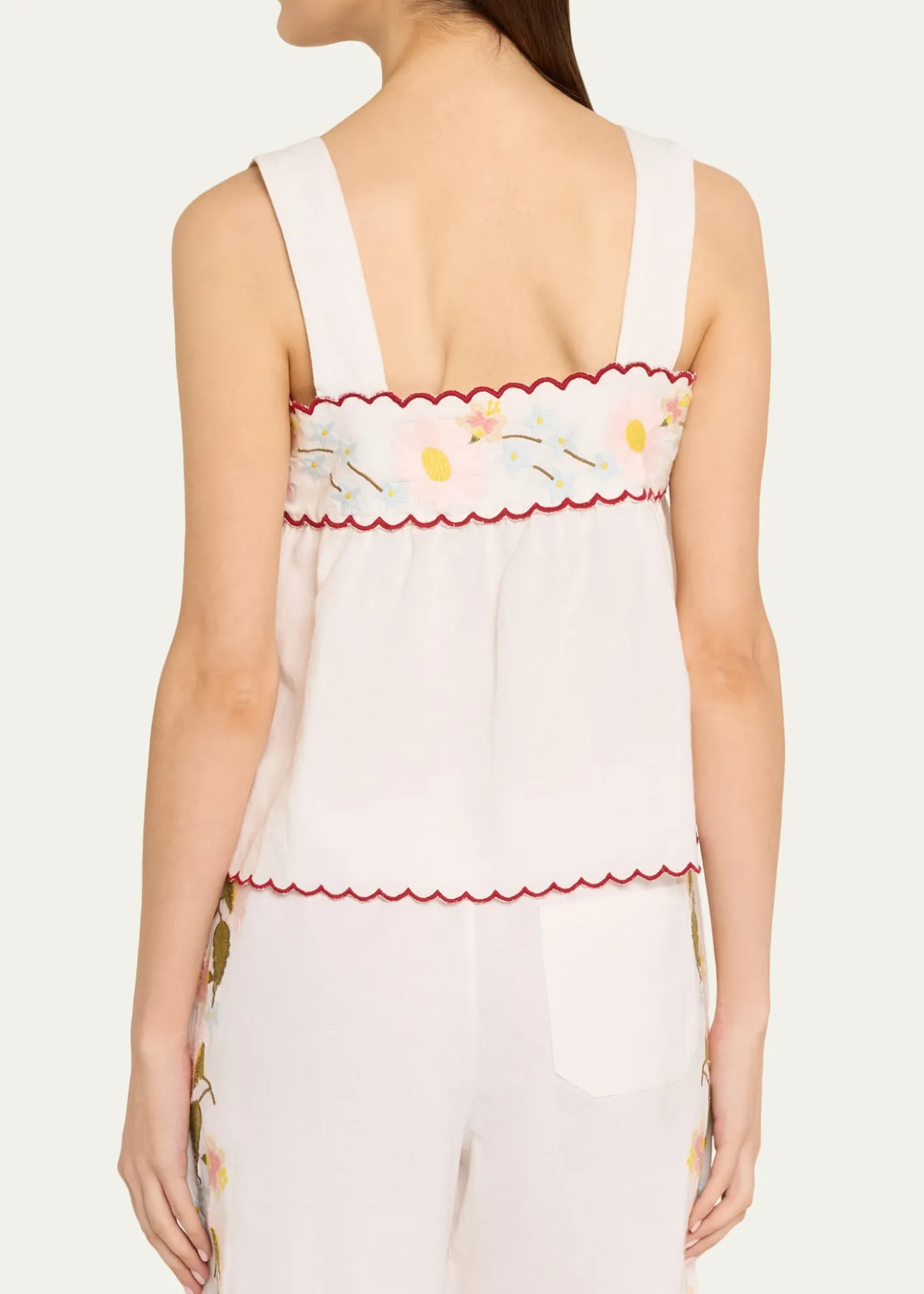 Ciao LuciaAnder Embroidered Cotton-Blend Top