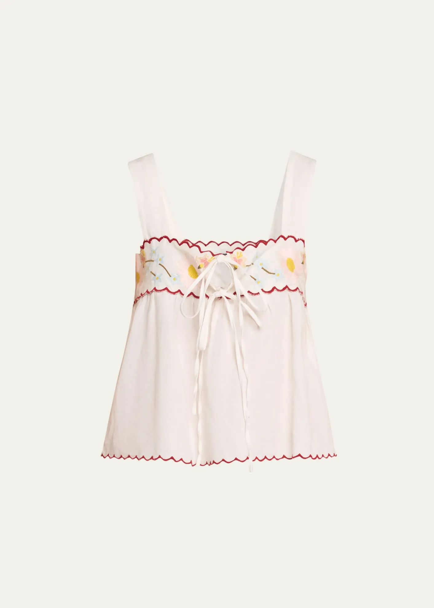 Ciao LuciaAnder Embroidered Cotton-Blend Top