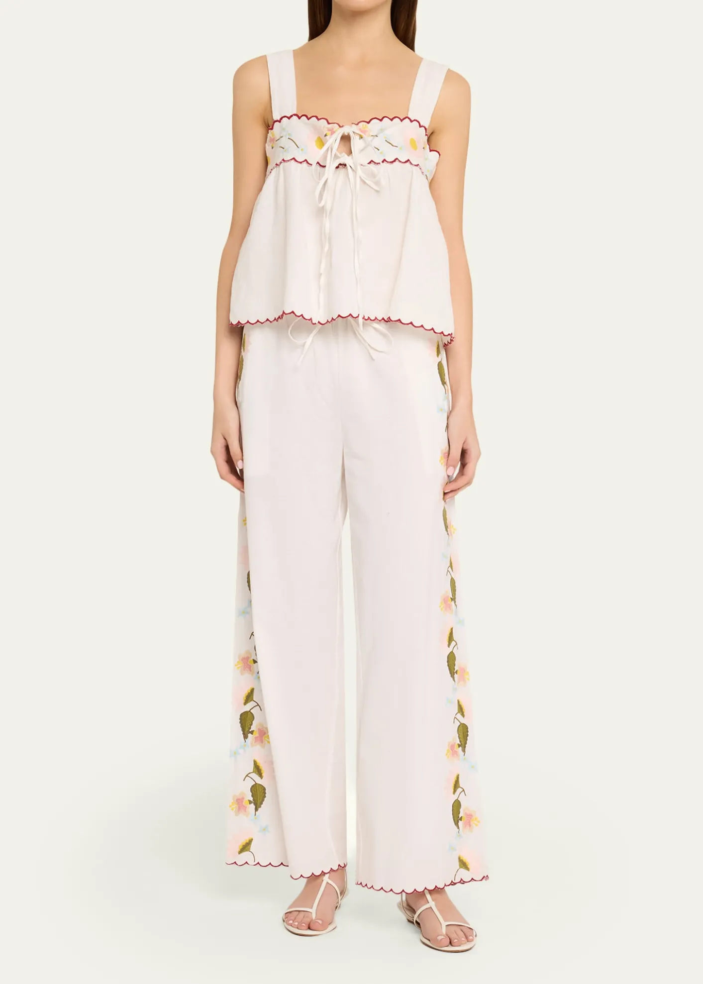 Ciao LuciaAnder Embroidered Cotton-Blend Top