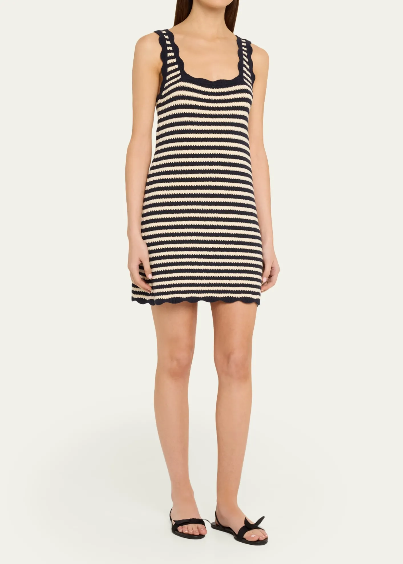Ciao LuciaDomeka Stripe Crochet-Knit Mini Dress
