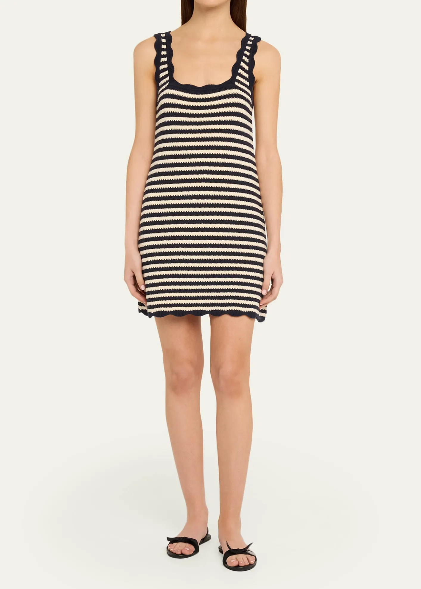Ciao LuciaDomeka Stripe Crochet-Knit Mini Dress