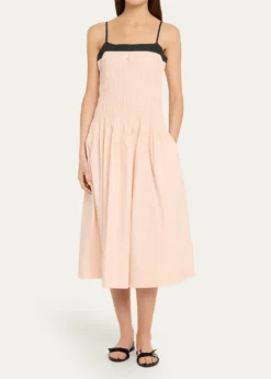 Ciao LuciaRossella Smocked Cotton Midi Dress