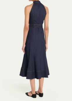 Cinq a SeptAdina Belted Denim Midi Dress