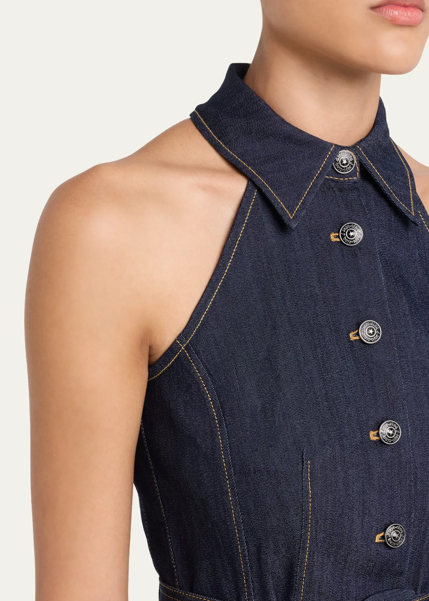 Cinq a SeptAdina Belted Denim Midi Dress