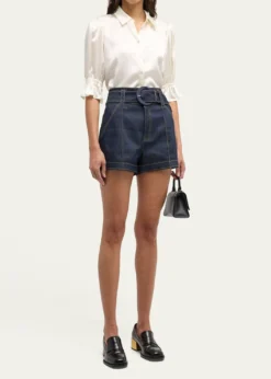 Cinq a SeptAldi Belted Denim Shorts