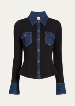 Cinq a SeptAliza Denim Button-Front Shirt