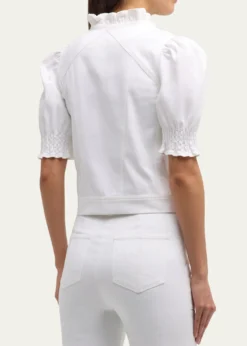 Cinq a SeptAnabella Short-Sleeve Zip-Front Jacket