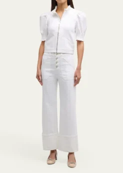 Cinq a SeptAnabella Short-Sleeve Zip-Front Jacket