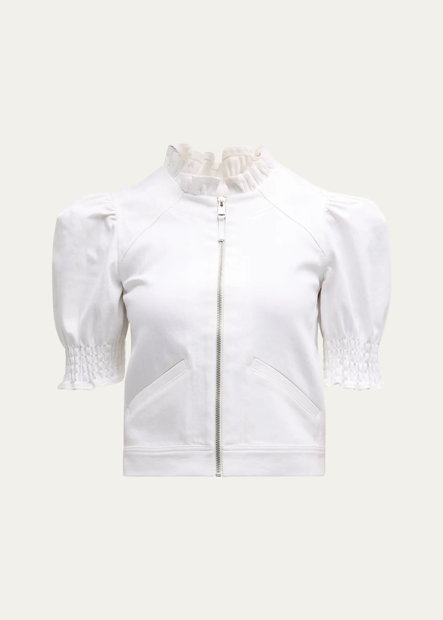 Cinq a SeptAnabella Short-Sleeve Zip-Front Jacket