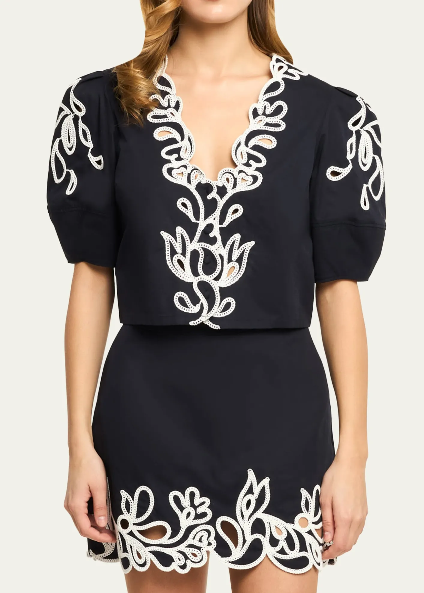 Cinq a SeptBellara Embroidered Paisley Bloom Top