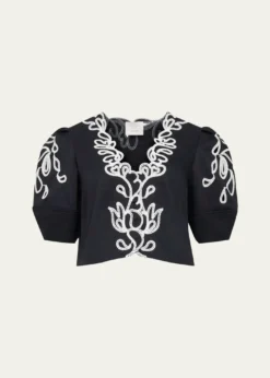 Cinq a SeptBellara Embroidered Paisley Bloom Top