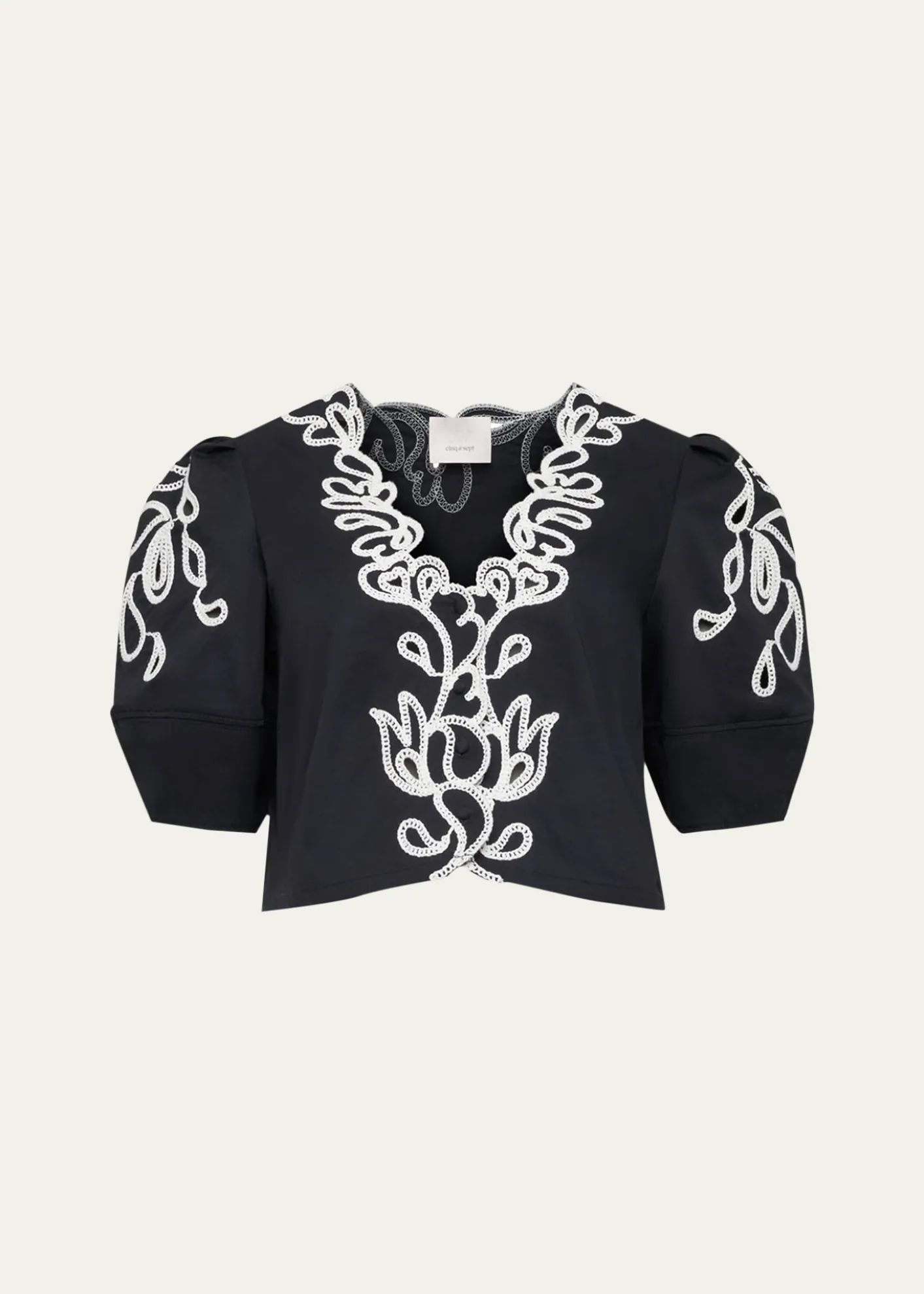 Cinq a SeptBellara Embroidered Paisley Bloom Top